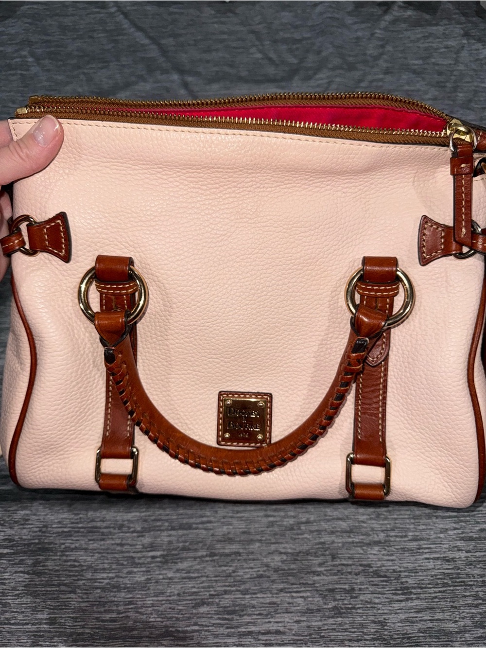 Dooney & Bourke Blush Pink Pebbled Leather Satchel - Picture 5 of 12